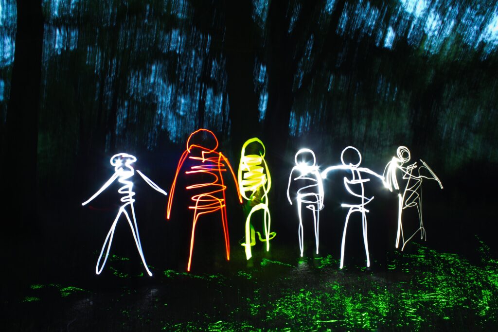abstract anxious people